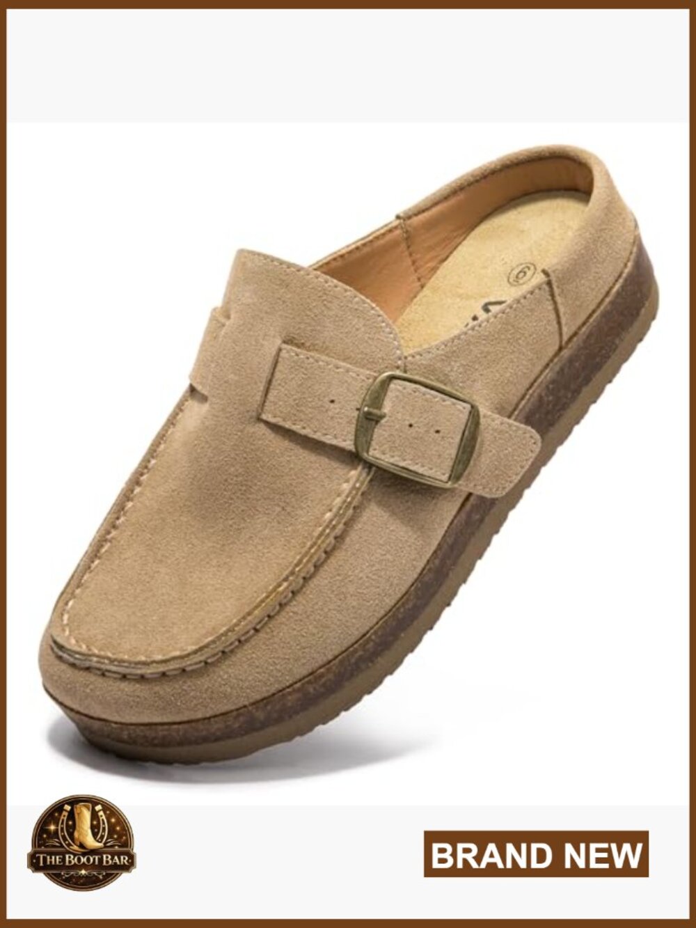 Eco Leather Buckle Clogs Non Slip Platform Mules Slip-On Slides - Picture 3 of 5